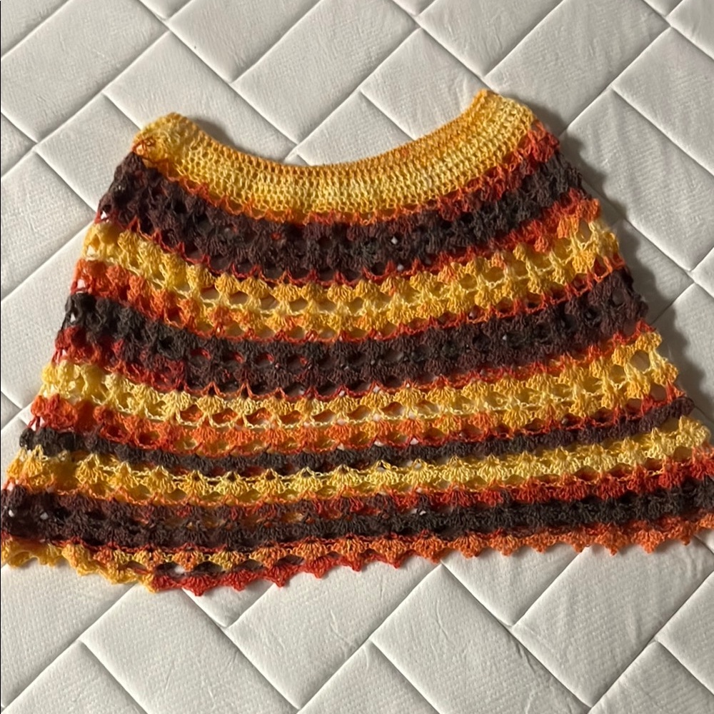 Multicolor Crochet Poncho